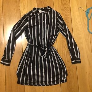 Striped button-down dress NWOT